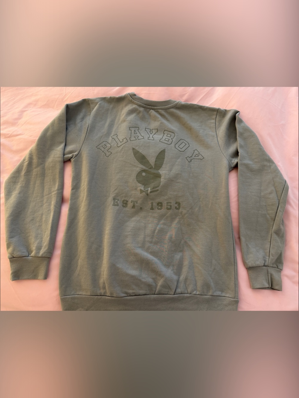PLAYBOY Womens Gray Crewneck Pullover - Picture 2 of 4
